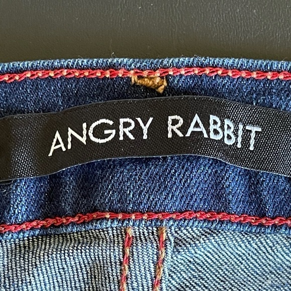 Angry Rabbit jeans distressed made in U.S.A. 28/7 rocker concert casual - Picture 6 of 14
